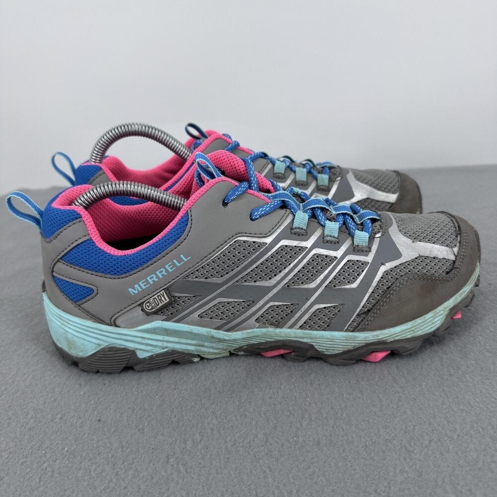 Merrell Moab Low‎ Waterproof Hiking Shoes Mens 7 Gray Teal Pink Trail